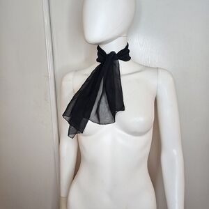 Elegant Black Chiffon Scarf